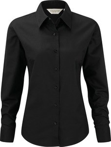 Russell Collection RU932F - Chemise Oxford Femme Manches Longues Noir