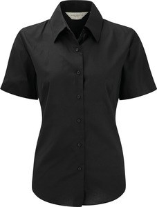 Russell Collection RU933F - Chemise Oxford Femme Manches Courtes Noir