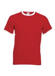 Fruit of the Loom SS168 - T-Shirt Homme Ringer Red/ White