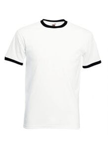 Fruit of the Loom SS168 - T-Shirt Homme Ringer White/ Black