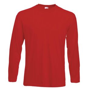 Fruit of the Loom 61-038-0 - T-Shirt Homme Manches Longues 100% Coton Rouge