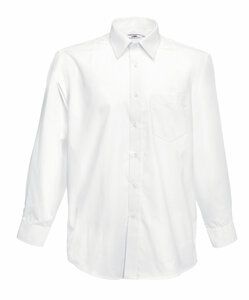 Fruit of the Loom 65-118-0 - Long Sleeve Poplin Shirt Blanc