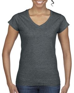 Gildan GD078 - T-shirt Femme Col V Gris Athlétique Foncé