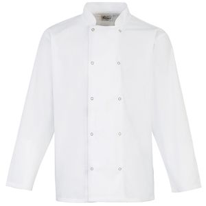 Premier PR665 - Veste de cuisinier à manches longues à devant pressionné