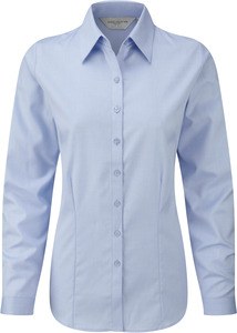 Russell Collection RU962F - CHEMISE FEMME MANCHE LONGUES À CHEVRONS Light Blue