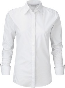 Russell Collection RU960F - CHEMISE FEMME MANCHES LONGUES Blanc