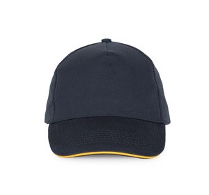 K-up KP124 - CASQUETTE AVEC SANDWICH CONTRASTÉ - 5 PANNEAUX Navy / Yellow