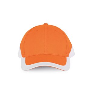 K-up KP045 - RACING - CASQUETTE BICOLORE 6 PANNEAUX Orange / White