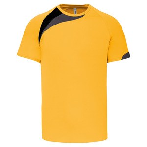 ProAct PA437 - T-SHIRT SPORT MANCHES COURTES ENFANT Sporty Yellow / Black / Storm Grey