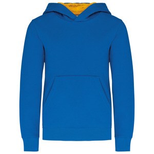 Kariban K453 - SWEAT-SHIRT CAPUCHE CONTRASTÉE ENFANT Light Royal Blue / Yellow