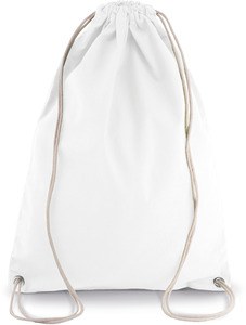 Kimood KI0125 - SAC À DOS EN COTON AVEC CORDELETTES Blanc