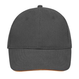 SOL'S 88100 - Buffalo Casquette 6 Panneaux Gris foncé / Orange