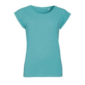 SOL'S 01406 - MELBA Tee Shirt Femme Col Rond Bleu Caraibes
