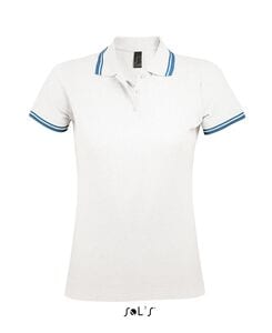 SOL'S 00577 - PASADENA MEN Polo Homme Blanc / Aqua