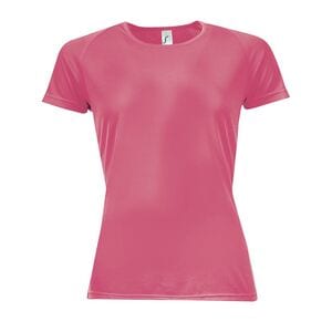 SOL'S 01159 - SPORTY WOMEN Tee Shirt Femme Manches Raglan Corail fluo