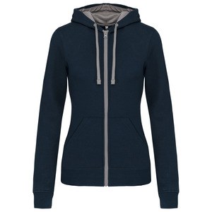 Kariban K467 - Sweat-shirt zippé capuche contrastée femme