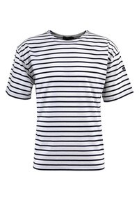 Armor lux AM100 - Marinière Homme Légère Manches Courtes Col Bateau Blanc/Navire