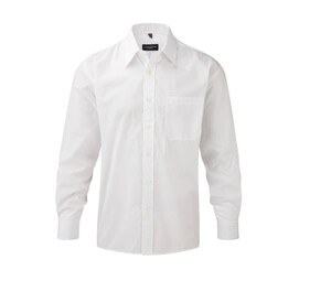 Russell Collection JZ934 - Chemise Popeline Homme Blanc