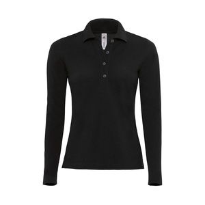 B&C BC426 - Polo Safran Manches Longues Femme Noir