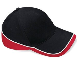 Beechfield BF171 - Casquette 5 Panneaux Teamwear Black/Classic Red/White