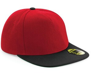 Beechfield BF660 - Casquette Visière Plate Snapback Classic Red/Black
