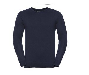 Russell Collection JZ710 - Pull Col V Homme Coton