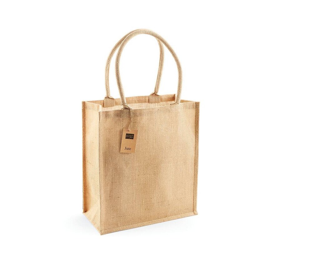 Sac En Jute Westford Mill 6 Litres - Style Naturel - Poignées Coton - Intérieur Plastifié
