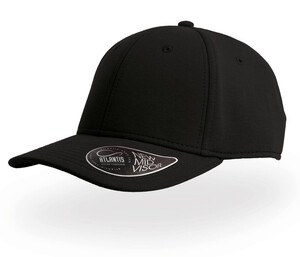 Atlantis AT059 - Casquette 6 Pans Mid Visor Jersey Noir