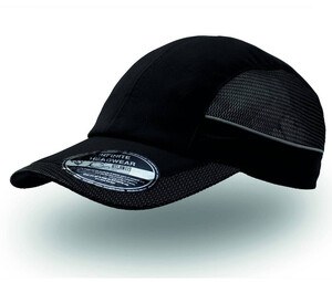 Atlantis AT087 - Casquette Sport 2 Panneaux Centraux Noir