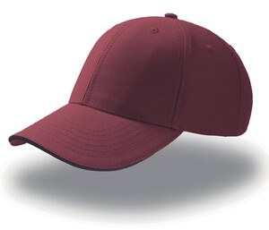 Atlantis AT094 - Casquette 6 Pans Visière Sandwich Burgundy/ Navy