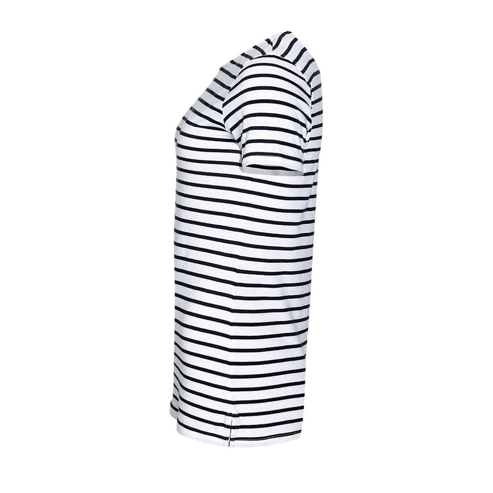 T-shirt rayé manches courtes col rond - BLANC - Homme - 7.00