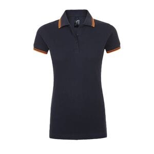 SOL'S 00578 - PASADENA WOMEN Polo Femme French Navy/Neon Orange