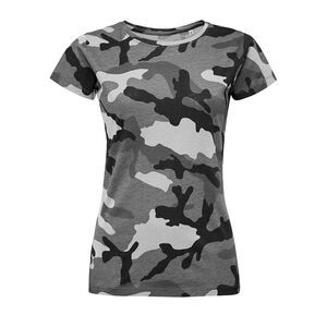 SOL'S 01187 - Camo Women Tee Shirt Femme Col Rond Grey Camo