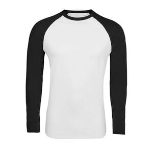 SOL'S 02942 - Funky Lsl Tee Shirt Homme Bicolore Manches Longues Raglan Blanc-Noir