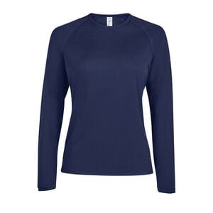 SOL'S 02072 - Sporty Lsl Women Tee Shirt Sport Femme Manches Longues French Navy