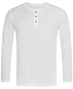 Stedman STE9460 - Tee-shirt Stedman à Manches Longues avec Boutons pour Homme Blanc