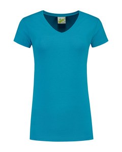 Lemon & Soda LEM1262 - T-shirt Col V SS Femme Turquoise