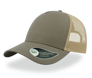 Atlantis AT085 - Casquette 5 Panneaux Trucker en Coton Khaki/ Stone