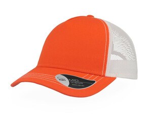 ATLANTIS AT180 - Casquette Rapper en coton canvas Orange / White