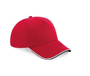 BEECHFIELD BF025C - Casquette Authentic visière passpoilée Classic Red/ Black/ White