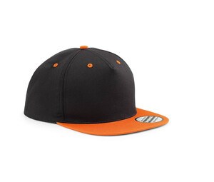 Beechfield BF610C - Casquette 5 pans avec visière contrastée Black / Orange