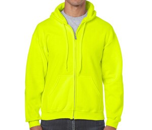 Gildan GN960 - Sweat Capuche Homme Grand Zip Vert Sécurité