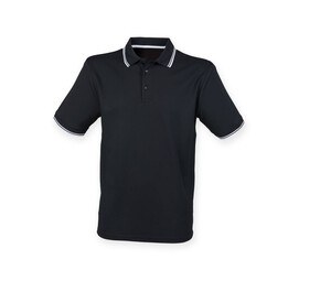 HENBURY HY482 - Polo col et manches contrastés Black / White