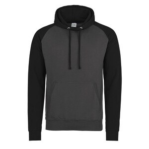 AWDIS JUST HOODS JH009 - Sweat Baseball Charcoal/ Jet Black