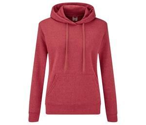 Fruit of the Loom SC269 - Sweat À Capuche Femme Avec Poche Kangourou Vintage Heather Red