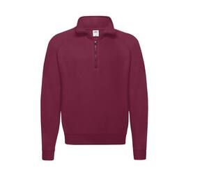 Fruit of the Loom SC376 - Sweat Homme Col Zippé Coton Burgundy