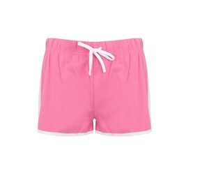 SF Women SK069 - Short rétro femme Bright Pink / White