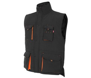 VELILLA V5902 - GILET MATELASSÉ BICOLORE MULTI-POCHES Black / Orange