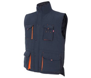 VELILLA V5902 - GILET MATELASSÉ BICOLORE MULTI-POCHES Marine / Orange