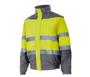 VELILLA VL161 - Blouson Matelasse Bicolore Haute Visibilité Fluo Yellow / Grey